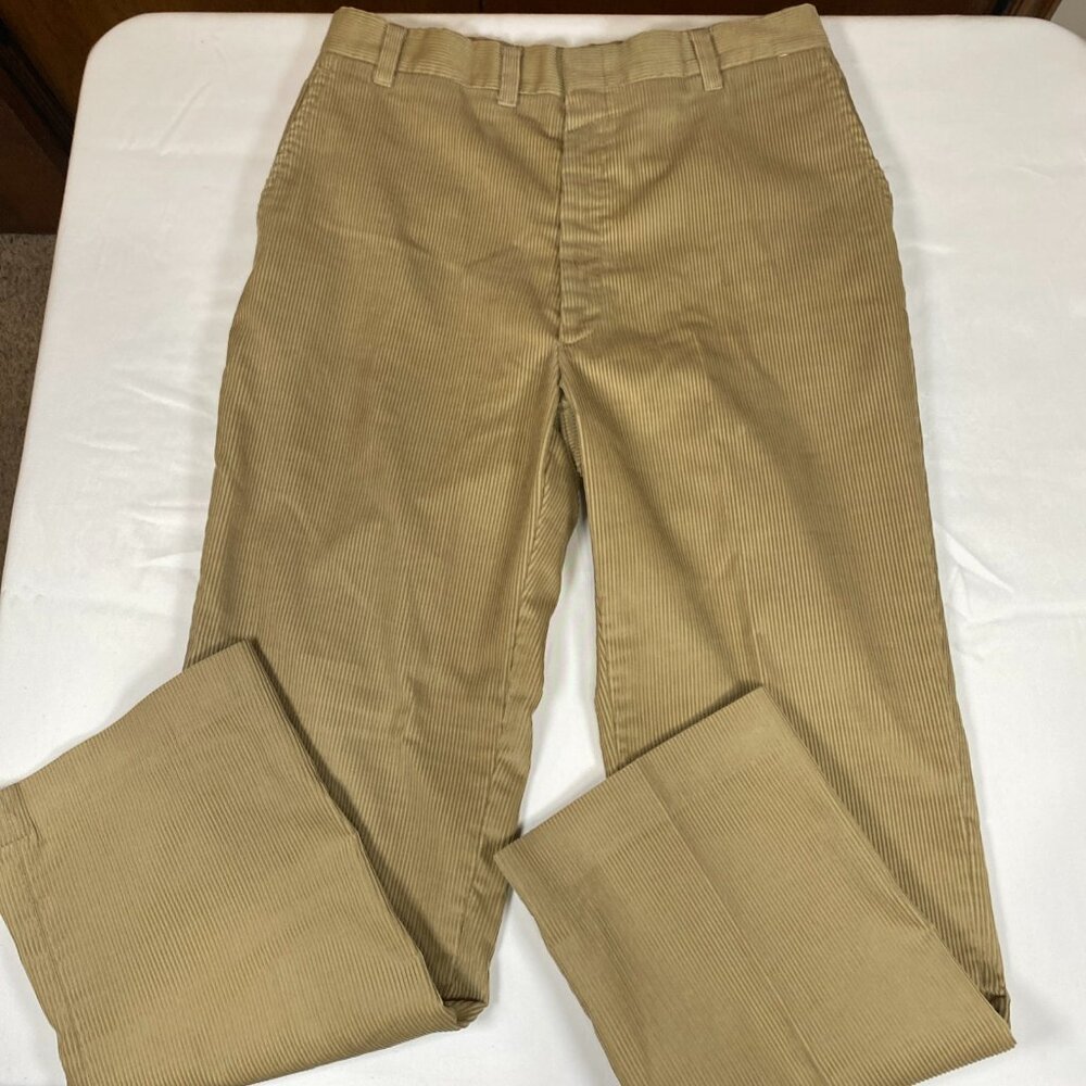 Farah Straight Leg Corduroy 33 Cotton Brown Pants Vintage Made In USA